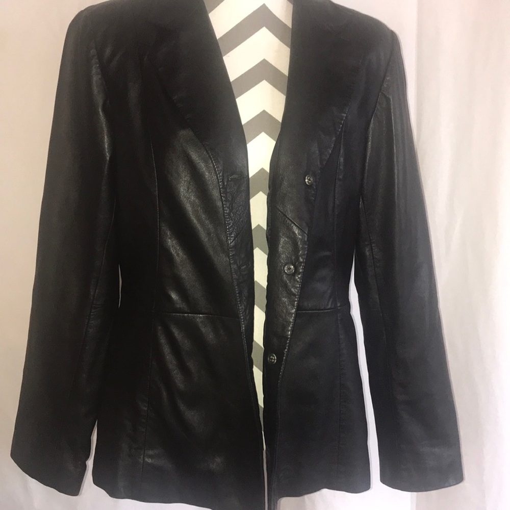 All Black REAL LEATHER Jacket